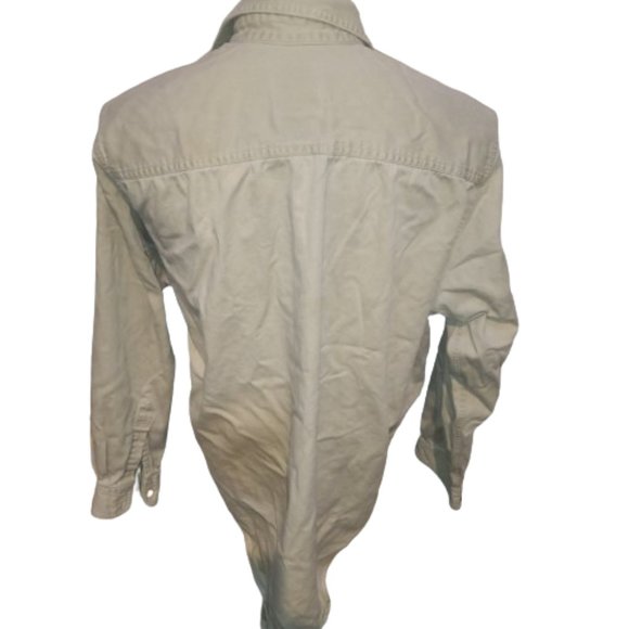 Planet Mars M & M's Vintage Shirt Beige Long Sleeve Collared Mens Medium - Picture 7 of 8